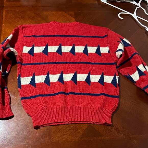 Vintage spyder 💯 wool Red and Blue Geometric Pattern Sweater - Picture 5 of 5